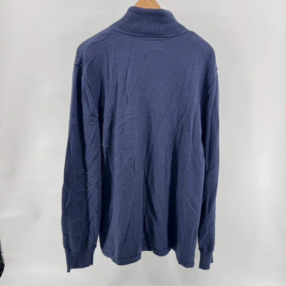 The North Face Mens Quarter Zip Pullover Sweater XL Blue Outdoor Casual‎ Wool